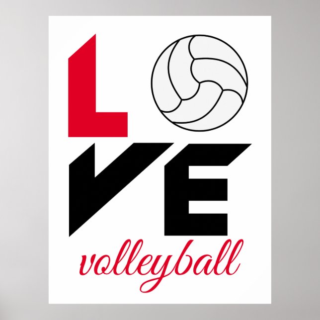 I Love volleyball Poster (Front)