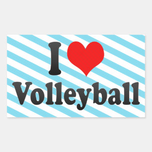 I love Volleyball Rectangular Sticker