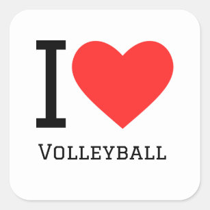 I love volleyball  square sticker