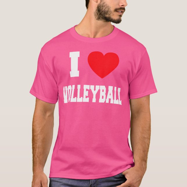 I Love Volleyball T-Shirt (Front)