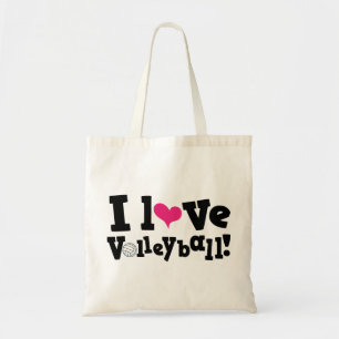 I Love Volleyball Tote Bag