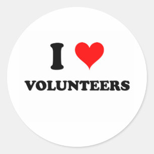 I Love Volunteers Classic Round Sticker