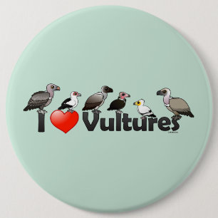 I Love Vultures (Africa) 6 Cm Round Badge