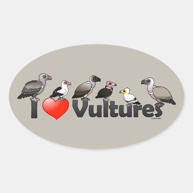 I Love Vultures (Africa) Oval Sticker (Front)