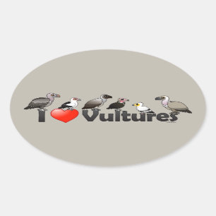 I Love Vultures (Africa) Oval Sticker