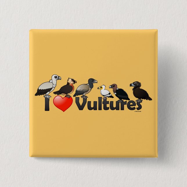 I Love Vultures (Eurasia) 15 Cm Square Badge (Front)