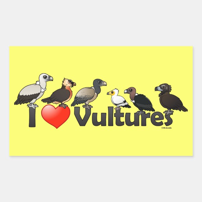 I Love Vultures (Eurasia) Rectangular Sticker (Front)
