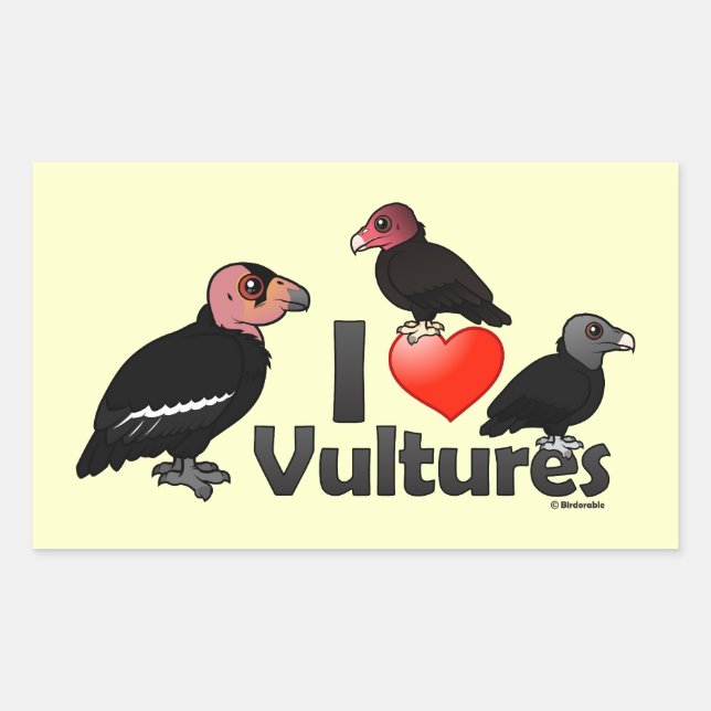 I Love Vultures (North America) Rectangular Sticker (Front)