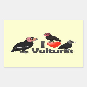 I Love Vultures (North America) Rectangular Sticker