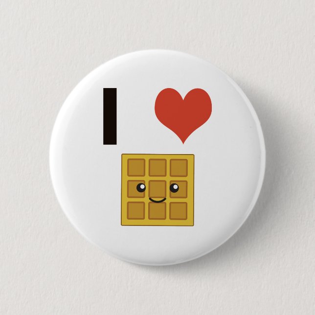 I love Waffles 6 Cm Round Badge (Front)