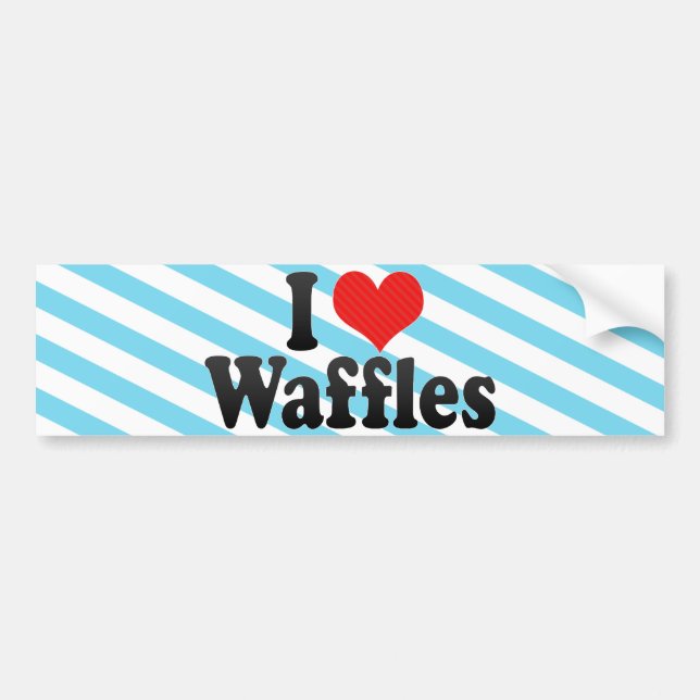 I Love Waffles Bumper Sticker (Front)