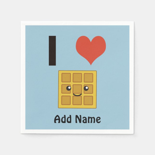 I love Waffles Napkin (Front)