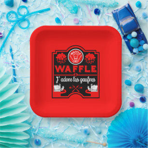 I love Waffles Paper Plate