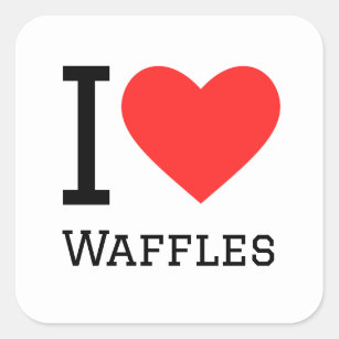 I love waffles square sticker