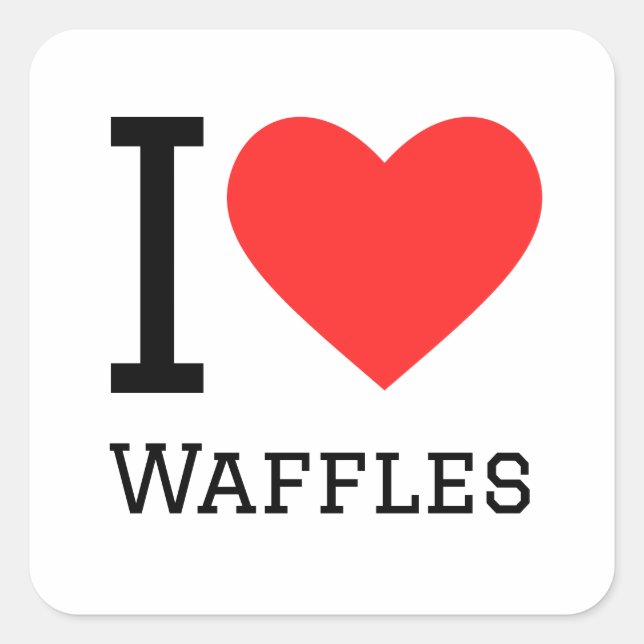I love waffles square sticker (Front)