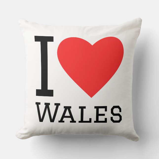 I love wales square sticker cushion (Front)