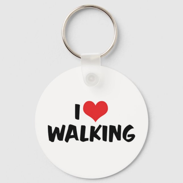 I Love Walking Keychain (Front)