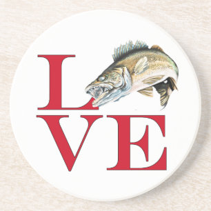 I Love Walleye Coaster