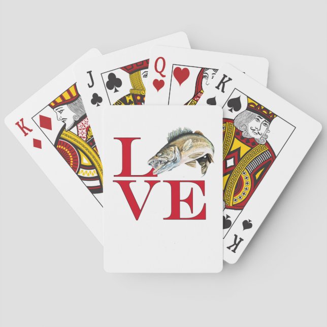 I Love Walleye Playing Cards (Back)