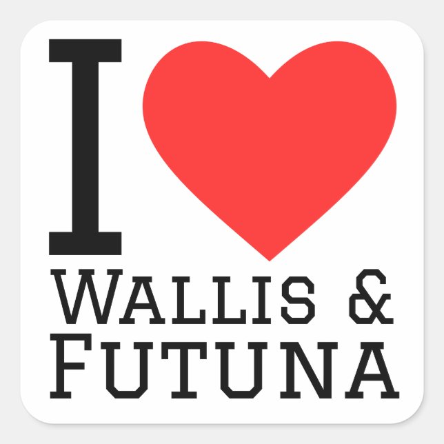 I love Wallis & Futuna Square Sticker (Front)