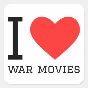 I love war movies square sticker