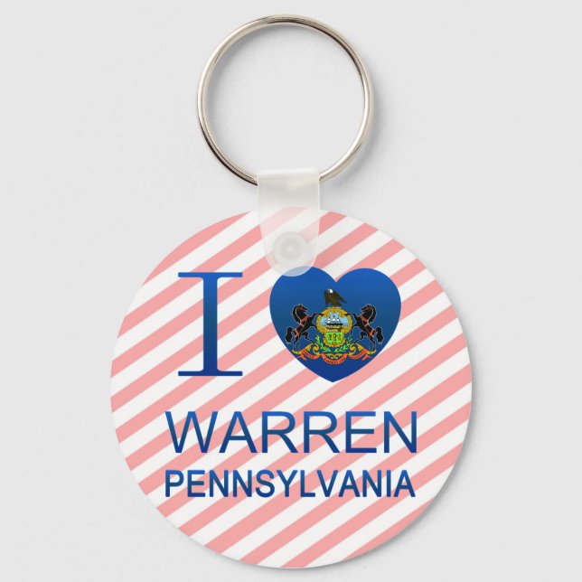 I Love Warren, PA Key Ring (Front)