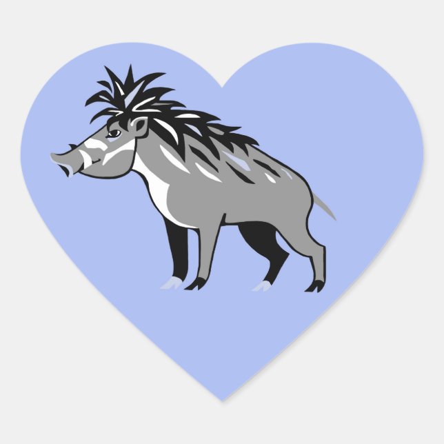 I love Warty PIGS - Wildlife - Nature - Heart Sticker (Front)