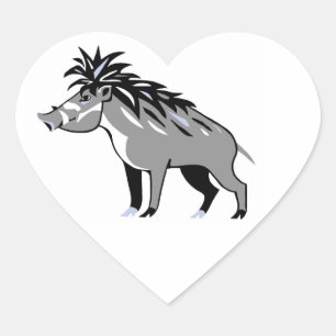 I love Warty PIGS - Wildlife - Nature - Heart Sticker