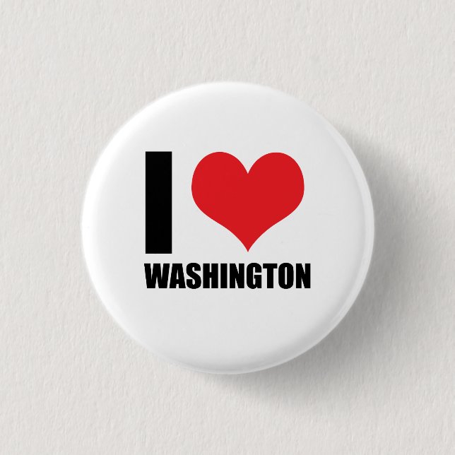 I love Washington 3 Cm Round Badge (Front)