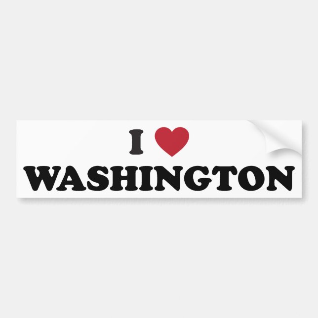 I Love Washington Bumper Sticker (Front)