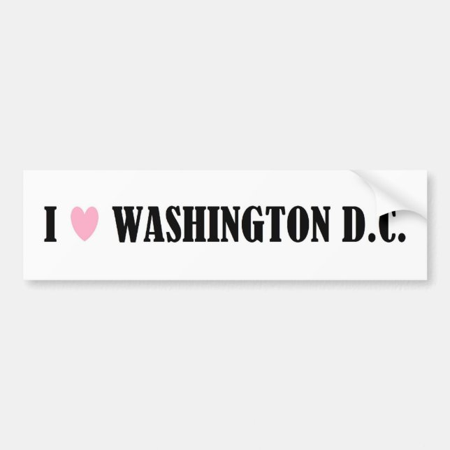 I LOVE WASHINGTON D.C. BUMPER STICKER (Front)