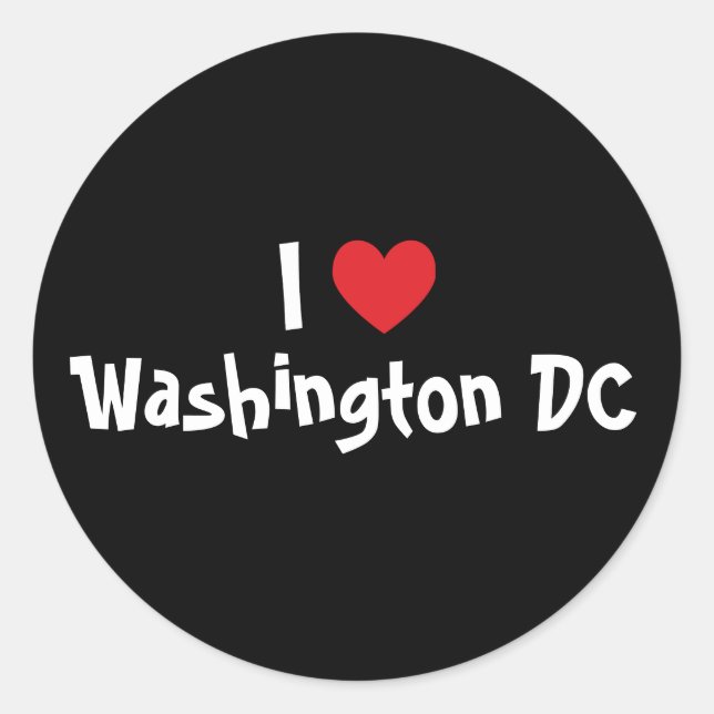 I Love Washington DC Classic Round Sticker (Front)