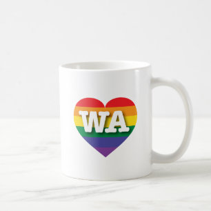I Love Washington State Rainbow Heart Coffee Mug