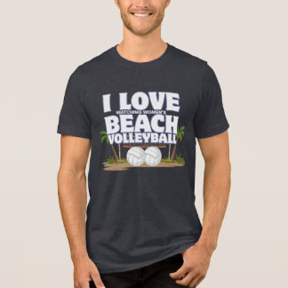 I Love (Watching Women's) Beach Volleyball Tri-Blend Shirt