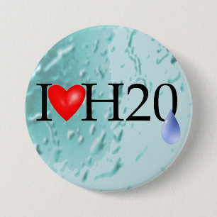 I Love Water 7.5 Cm Round Badge