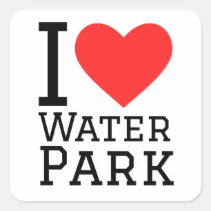 I love water park square sticker