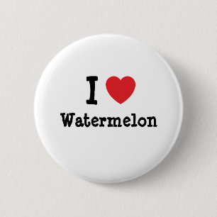 I love Watermelon heart T-Shirt 6 Cm Round Badge