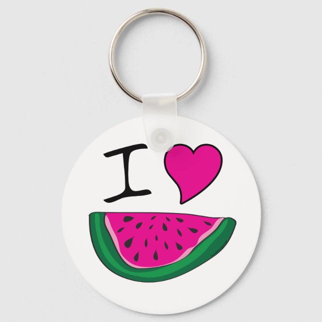 I Love Watermelon Key Ring (Front)
