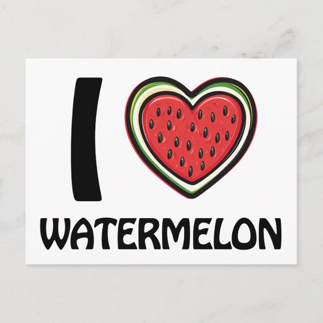 I love Watermelon Postcard (Front)