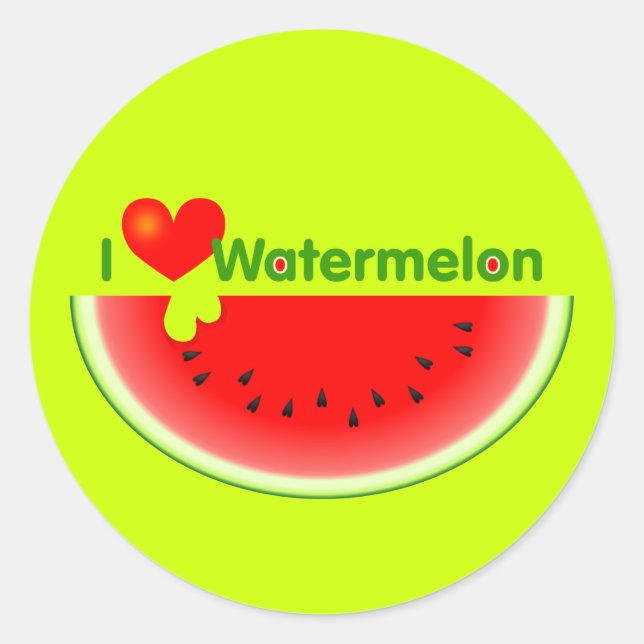 I Love Watermelon Sticker (Front)