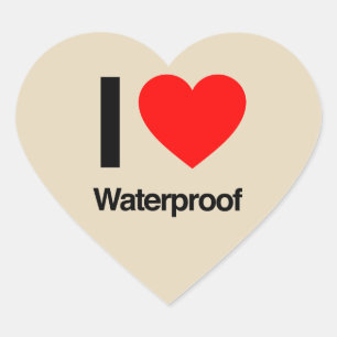 i love waterproof heart sticker