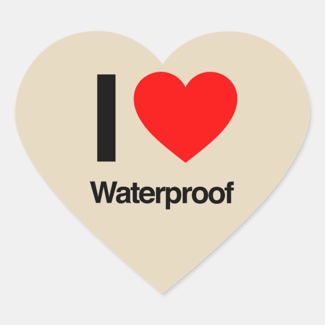 i love waterproof heart sticker (Front)