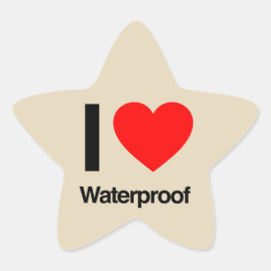 i love waterproof star sticker