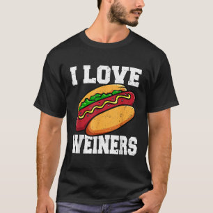 I Love Weiners Hotdog Camping Funny Graphic T-Shirt