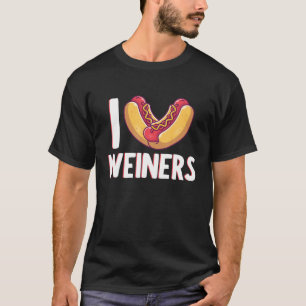 I Love Weiners Sausage Hotdog Bun Ketchup Mustard T-Shirt