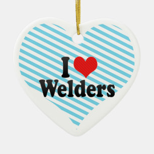 I Love Welders Ceramic Tree Decoration