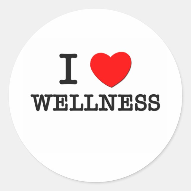 I Love Wellness Classic Round Sticker (Front)
