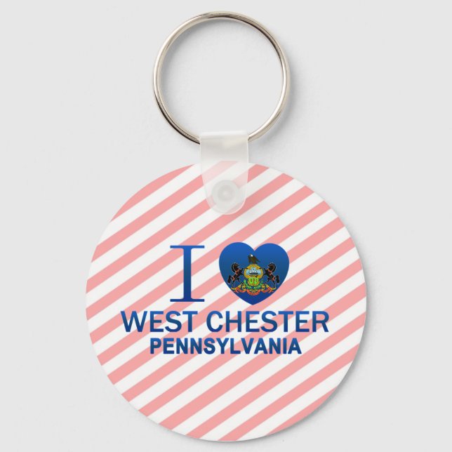 I Love West Chester, PA Key Ring (Front)