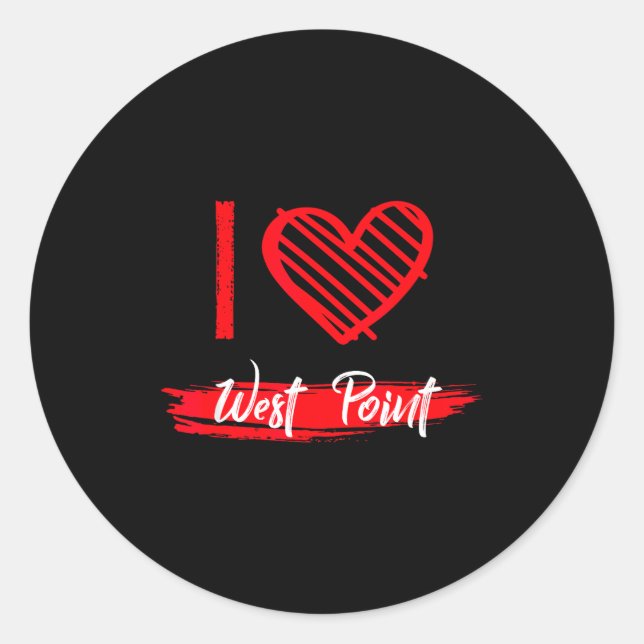 I Love West Int I Heart West Int  Classic Round Sticker (Front)