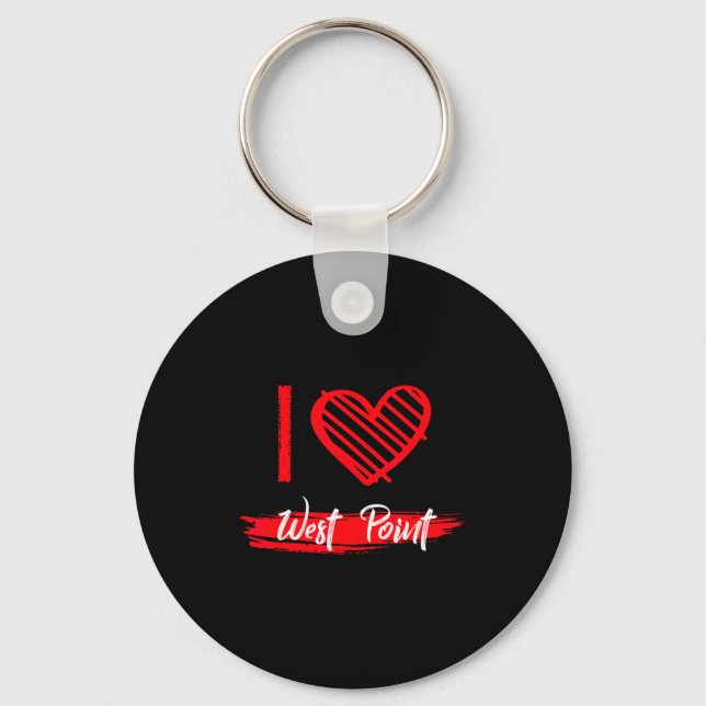 I Love West Int I Heart West Int  Key Ring (Front)